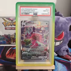 Pokemon TCG Gengar VMAX 271/264 Fusion Strike Alternate Art Holo PSA10 - Image 1