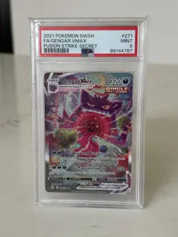 Pokemon TCG Gengar VMAX Alt Art 271/264 Fusion Strike NM PSA 9 - Image 1