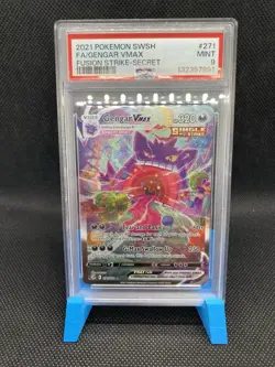 Pokemon Gengar VMAX Alternate Art Secret Rare Holo 271/264 Fusion Strike PSA 9 - Image 1
