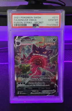 Pokemon Gengar VMAX 271/264 Fusion Strike Secret Rare Alt Art Holo PSA 10 - Image 1