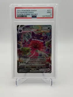 Pokemon Gengar VMAX Alternate Art Secret Rare Fusion Strike Holo 271/264 PSA 9 - Image 1