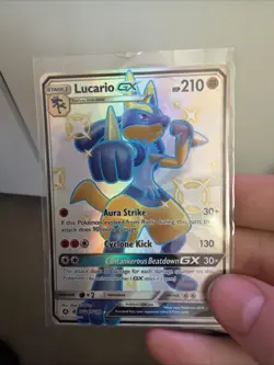 Pokemon TCG Lucario GX SV64 Hidden Fates - Excellent/Near Mint - Image 1
