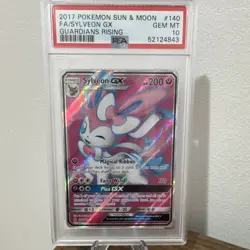 Pokemon TCG Sylveon GX 140/145 Guardians Rising Full Art Holo PSA 10 2017 - Image 1