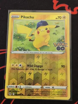 Pokemon TCG Pikachu Pokemon Go 028/078 Reverse Holo Holo Rare - Image 1