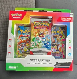 Pokemon TCG First Partner Illustration Collection Series 1 2 Packs + 3 Promo - Image 1