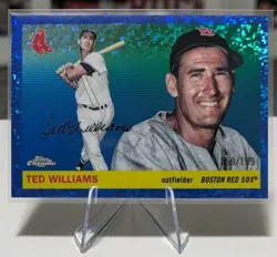 2025 Topps Chrome Platinum - Ted Williams #351 Blue Mini Diamond Refractor /199 - Image 1