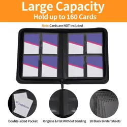 Trading Card Binder 4 Pocket, TCG Binder with 160 Side Loading Pockets, Tradi... - Image 2