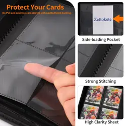 Trading Card Binder 4 Pocket, TCG Binder with 160 Side Loading Pockets, Tradi... - Image 4
