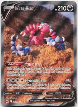 Drapion V GG49/GG70 Holo V Rare Crown Zenith Galarian Gallery Pokemon Near Mint - Image 1