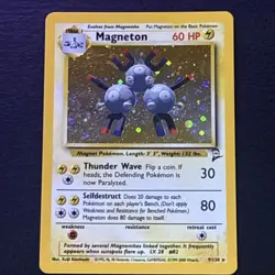 Magneton 9/130 Pokemon TCG Base Set 2 Holo Foil Rare Card Lightly Played LP - Image 1