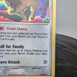 Pokemon TCG Tauros EX Crystal Guardians 12/100 Holo Foil Rare 2006 LP ⭐ - Image 5