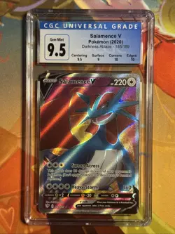 Pokemon Darkness Ablaze Salamence V 185/189 Full Art Rare CGC 9.5 With Subgrades - Image 1