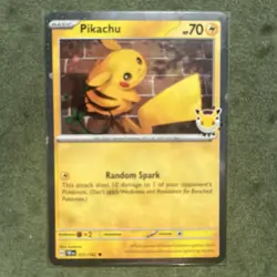 🌀PERFECT PLACEMENT Fart Swirl 🌀 - Pikachu 51/162 Stamped 2026 Pokemon Day - Image 2