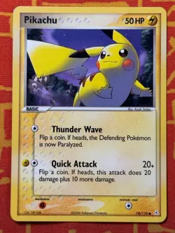 POKEMON TCG PIKACHU 78/110 NON HOLO COMMON LIGHT PLAY HOLON PHANTOMS - Image 1