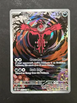 Pokemon TCG Yveltal Full Art Holo Card 205/182 Paradox Rift Illustration Rare NM - Image 1