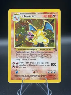 Vintage Charizard 4/130 Holo Base Set 2 - Sweet FIRE SWIRL - LP/MP Pokemon Card - Image 1