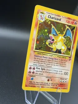 Vintage Charizard 4/130 Holo Base Set 2 - Sweet FIRE SWIRL - LP/MP Pokemon Card - Image 3
