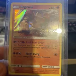 Pokemon Card Regirock SM74 Black Star Promo Rare Holo NM Crimson Invasion 2017 - Image 1