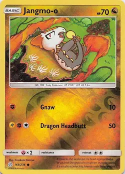 Jangmo-o - Pokemon Reverse Holo Common 2019 Cosmic Eclipse 161/236 NM - Image 1