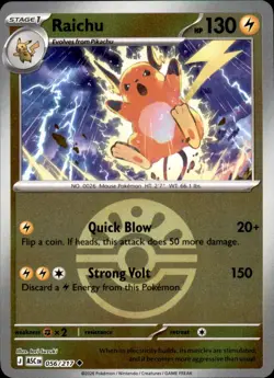 Raichu (Friend Ball) 056/217 Pokemon Ascended Heroes Uncommon NM - Image 1
