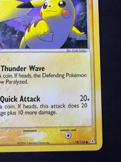 Pikachu 78/110 Common Holon Phantoms LP Pokemon Card - Image 4