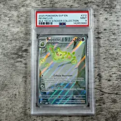 2025 POKEMON BLACK BOLT TECH STICKER COLLECTION PROMO #212 REUNICLUS PSA 9! - Image 1