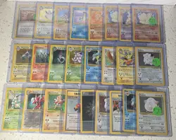HUGE VINTAGE POKEMON HOLOFOIL LOT BASE SET, TEAM ROCKET, FOSSIL, LOT OF 25 - Image 1