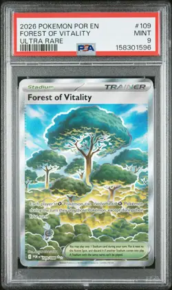 2026 Pokemon Por En-Perfect Order #109 Forest Of Vitality Ultra Rare PSA 9 - Image 1