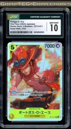 CGC 10 ⭐ One Piece 2023 Portgas D. Ace ST13-011 Starter Deck: 3 Promo Japanese - Image 1