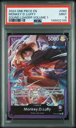 2024 ONE PIECE PROMOS SOUND LOADER VOLUME.1 #060 MONKEY D. LUFFY PSA 9 - Image 1