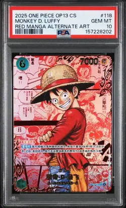 PSA 10 2025 ONE PIECE TCG Carrying on His Will Monkey D. Luffy OP13-118 SEC - Image 1