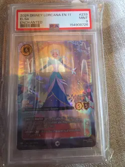 2026 DISNEY LORCANA EN 11-WINTERSPELL ENCHANTED #233 ELSA - ICE ARTISAN PSA 9 - Image 1