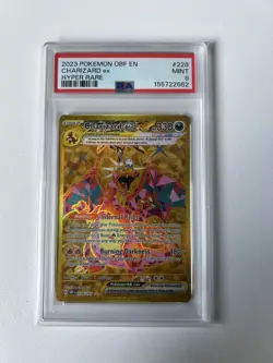 PSA 9 - Pokemon Card 2023 - Charizard ex 228/197 Gold Hyper Rare Obsidian Flames - Image 1