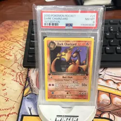 PSA 8 2000 Pokemon TCG Team Rocket Dark Charizard 1st Edition Rare 21/82 EN - Image 1