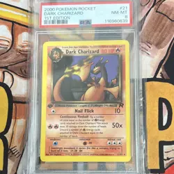 PSA 8 2000 Pokemon TCG Team Rocket Dark Charizard 1st Edition Rare 21/82 EN - Image 2