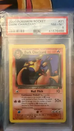 PSA 8 Dark Charizard - 2000 Pokemon Team Rocket #21/82 (NM-MT Grade) - Image 1