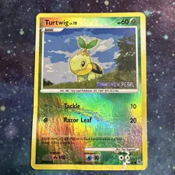 Turtwig Diamond and Pearl (reverse holo stamped promo) 103/130 Pokemon TCG LP - Image 1