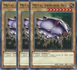 Yugioh - Metal Armored Bug x 3 - 1st Edition NM - Free Holographic Card - Image 1