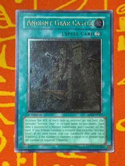YUGIOH ANCIENT GEAR CASTLE ULTIMATE "1ST EDITION" SILVER STAMP LP SOI-EN047 UDE - Image 1