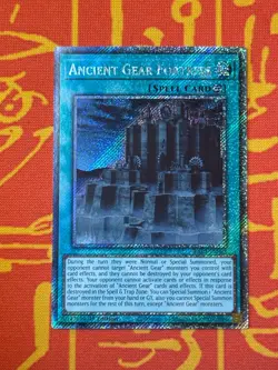 YUGIOH ANCIENT GEAR FORTRESS PLATINUM SECRET RARE NM RA03-EN062 - Image 1