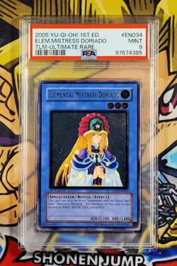 Yu-Gi-Oh! ELEMENTAL MISTRESS DORIADO 1st Ed TLM-EN034 PSA 9 Ultimate Rare MINT - Image 1