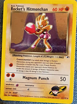 Pokemon TCG Rocket's Hitmonchan Gym Heroes 011/132 Holo Rare 2000 Basic - Image 1