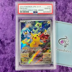 PSA 10 Pikachu SV Promo Pokemon Card Japanese Scarlet & Violet Pre Order Graded - Image 1