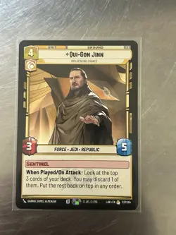 Qui-Gon Jinn Unit Card 237/264 Star Wars Unlimited 3/5 Cost 4 - Image 1