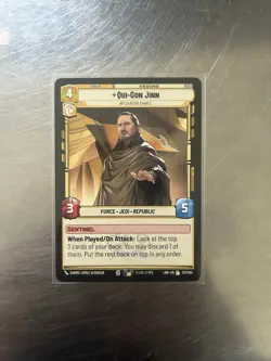 Qui-Gon Jinn Unit Card 237/264 Star Wars Unlimited 3/5 Cost 4 - Image 3