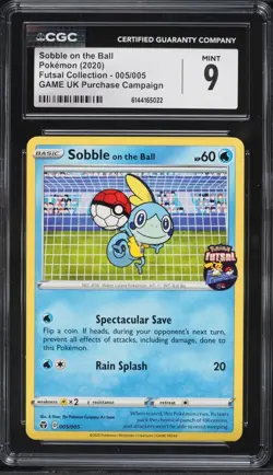 CGC 9 Sobble on the Ball Futsal 2020 Pokemon Card #005 - Image 1