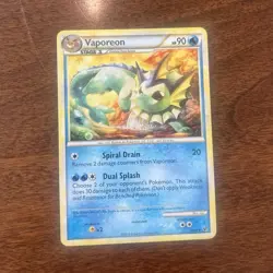 Nintendo Vaporeon Undaunted Regular Uncommon Card 41/90 90 HP English 2010 - Image 1