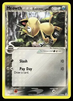 Meowth 71/110 Common Holon Phantoms Pokemon Card - Image 1
