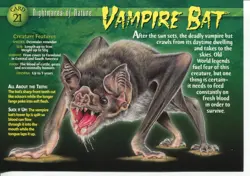 Weird N’ Wild Creatures Nightmares of Nature Card 21 # Vampire Bat # LC2 - Image 1