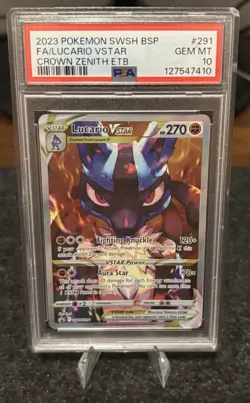 Lucario VSTAR SWSH291 SWSH: Sword & Shield Promo Cards Holo PSA 10 - Image 1